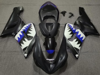 05-06 Matt Schwarzer & Blauer Hai ZX6R Verkleidung