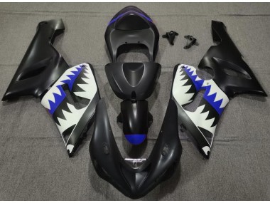 05-06 Matt Schwarzer & Blauer Hai ZX6R Verkleidung