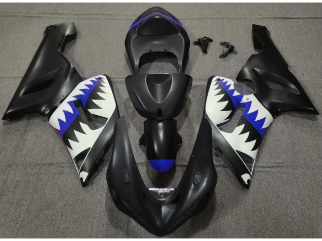 05-06 Matt Schwarzer & Blauer Hai ZX6R Verkleidung