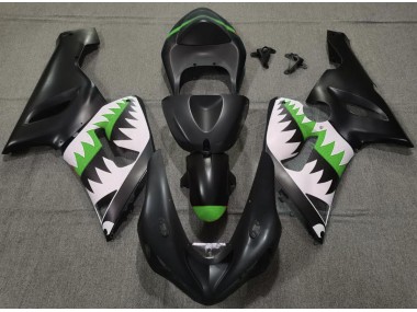 05-06 Matt Schwarzer & Grüner Hai ZX6R Verkleidung