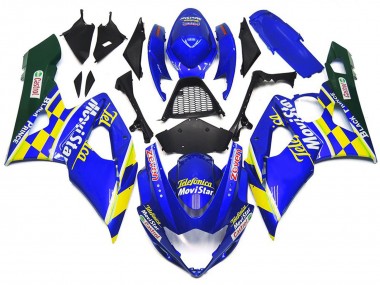 05-06 Movistar Blau & Gelb Kariert GSXR 1000 Verkleidung