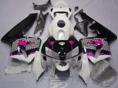 05-06 Rosa Splatter Auf Glanz Schwarz CBR600RR Verkleidung