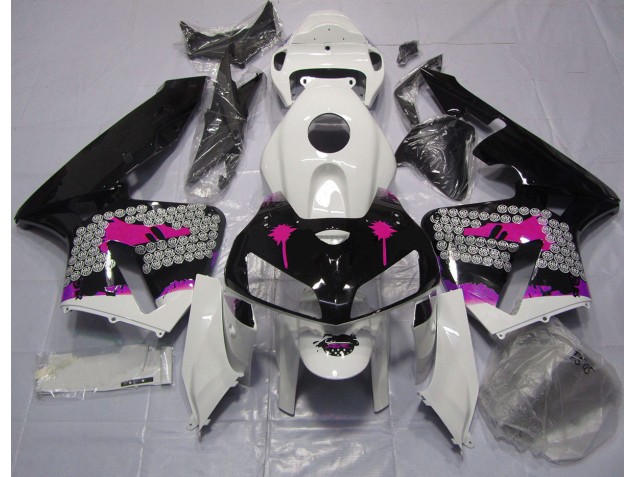 05-06 Rosa Splatter Auf Glanz Schwarz CBR600RR Verkleidung