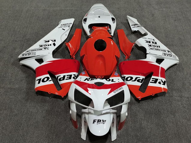 05-06 Weiß Rot & Orange Repsol CBR600RR Verkleidung