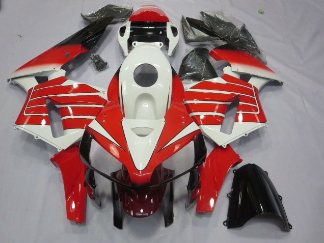 05-06 Rot & Weißer Breiter Streifen CBR600RR Verkleidung