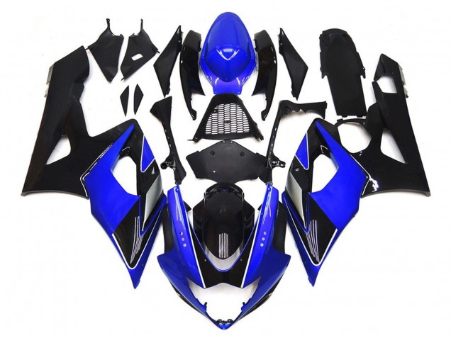 05-06 Schwarz & Blau Glänzend Mit Silber GSXR 1000 Verkleidung