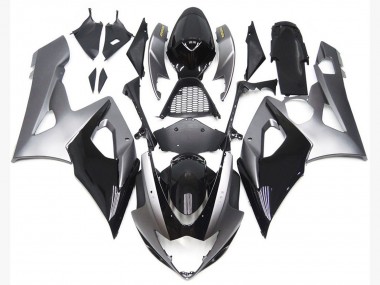 05-06 Silber & Glänzender Schwarzstil GSXR 1000 Verkleidung