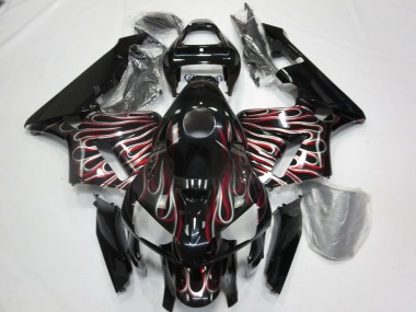 05-06 Silber & Rot Flamme CBR600RR Verkleidung