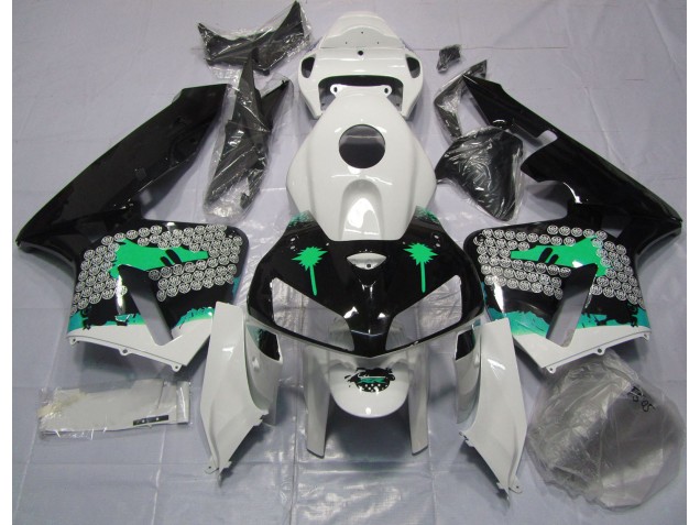 05-06 Türkisspritzer Auf Glänzendem Schwarz CBR600RR Verkleidung