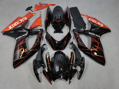 06-07 Bacardi Schwarz & Orange GSXR 600-750 Verkleidung