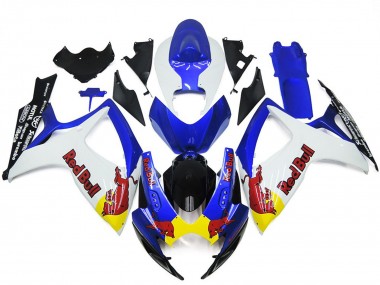 06-07 Weiß & Blau Rot Bull Custom GSXR 600-750 Verkleidung