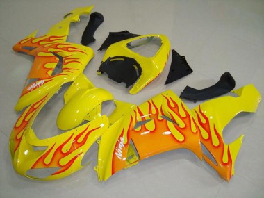 06-07 Gelb Orange Flamme ZX10R Verkleidung
