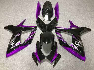 06-07 Glanz Lila & Schwarzes Design GSXR 600-750 Verkleidung
