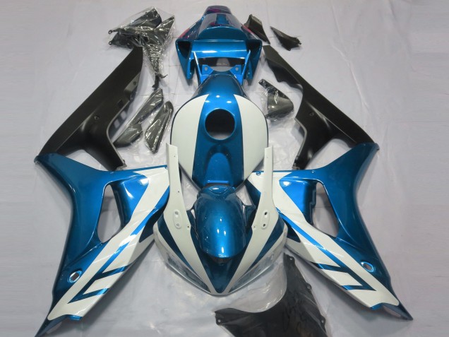 06-07 Glänzend Weiß & Blau CBR1000RR Verkleidung