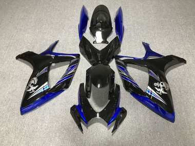06-07 Glänzend Blau & Schwarz Custom GSXR 600-750 Verkleidung