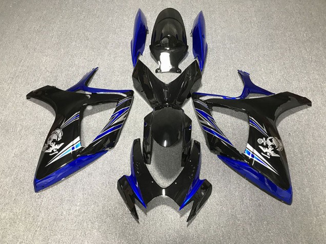 06-07 Glänzend Blau & Schwarz Custom GSXR 600-750 Verkleidung