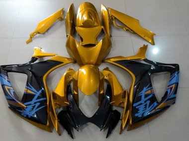 06-07 Glänzend Gold & Schwarz GSXR 600-750 Verkleidung