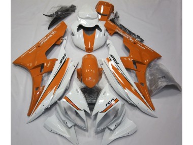 06-07 Glänzend Weiß & Orange R6 Verkleidung