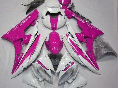 06-07 Glänzend Weiß & Pink R6 Verkleidung