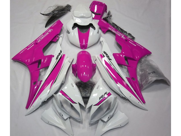 06-07 Glänzend Weiß & Pink R6 Verkleidung