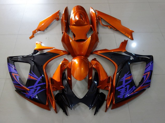 06-07 Kräftiges Orange & Schwarz Glänzend GSXR 600-750 Verkleidung