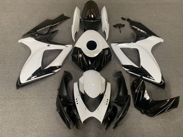 06-07 Matt Schwarz & Glänzend Weiß GSXR 600-750 Verkleidung