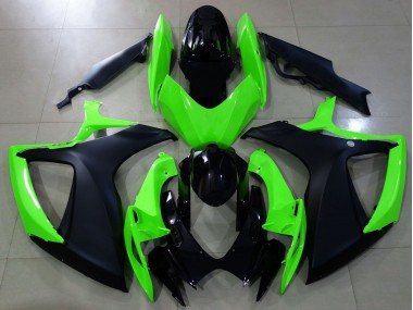 06-07 Matt Schwarz & Grün GSXR 600-750 Verkleidung