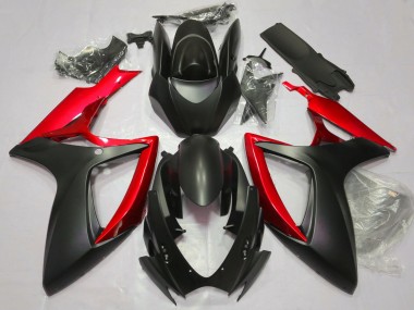 06-07 Matt Schwarz & Rot GSXR 600-750 Verkleidung