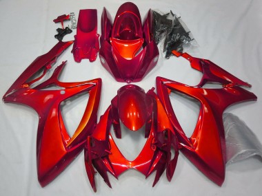 06-07 Rot Glänzend Schlichte Design GSXR 600-750 Verkleidung