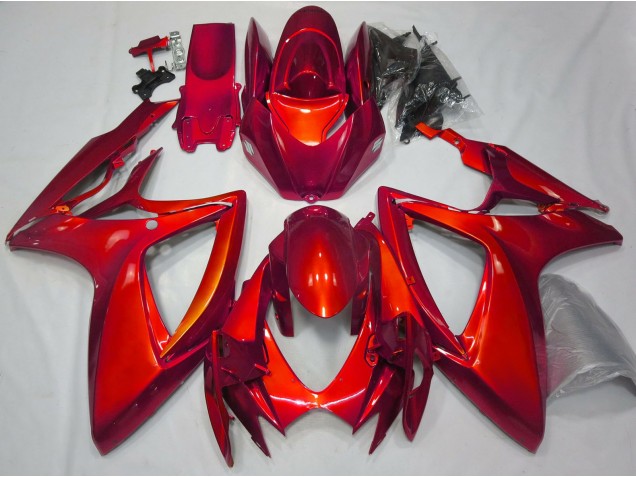 06-07 Rot Glänzend Schlichte Design GSXR 600-750 Verkleidung