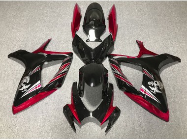 06-07 Rot & Schwarz Glänzend Design GSXR 600-750 Verkleidung