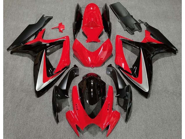 06-07 Rot Schwarz OEM-Stil GSXR 600-750 Verkleidung