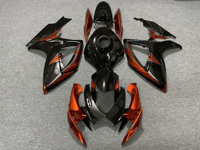 06-07 Schwarz & Gebranntes Orange GSXR 600-750 Verkleidung