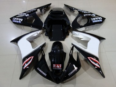 06-07 Schwarz Glänzend & Logos R6 Verkleidung