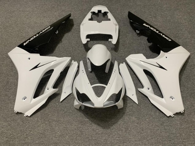 06-08 Glänzend Weiß & Schwarz Daytona 675 Verkleidung