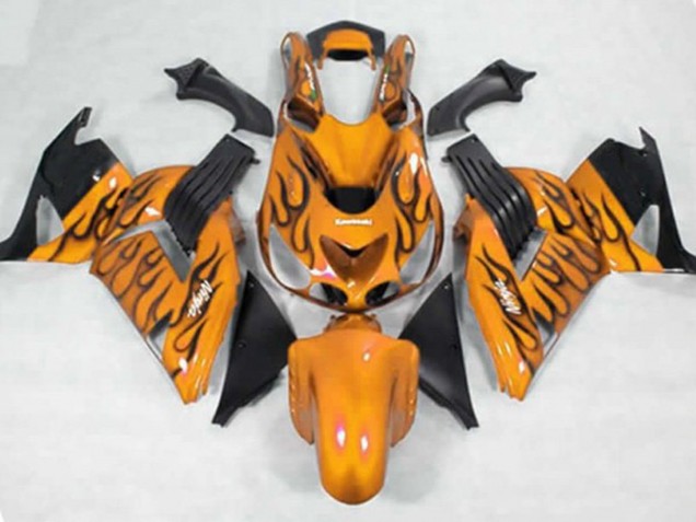 06-11 Gelb Schwarz Flamme ZX14R Verkleidung