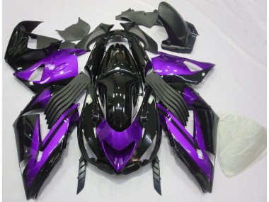06-11 Glanz Lila & Schwarz Schlicht ZX14R Verkleidung