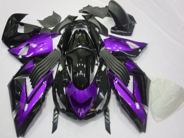 06-11 Glanz Lila & Schwarz Schlicht ZX14R Verkleidung