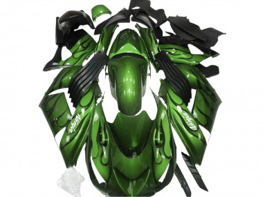 06-11 Grün Glänzend & Flame ZX14R Verkleidung