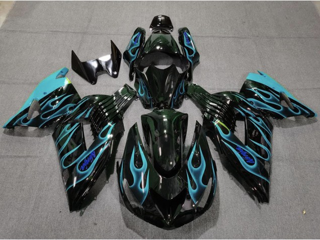 06-11 Hellblau Flamme ZX14R Verkleidung