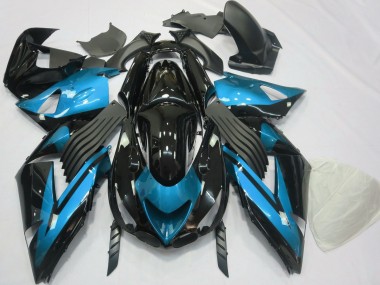 06-11 Hellblau & Schwarz Schlicht ZX14R Verkleidung