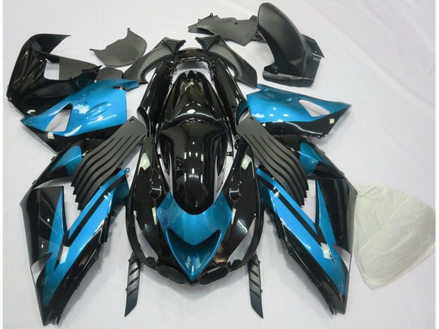 06-11 Hellblau & Schwarz Schlicht ZX14R Verkleidung