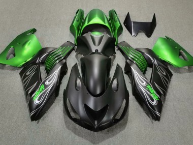 06-11 Matt Schwarz & Grün ZX14R Verkleidung