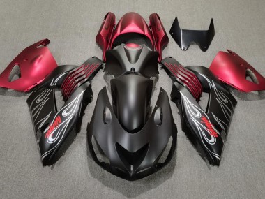 06-11 Matt Schwarz & Rot ZX14R Verkleidung