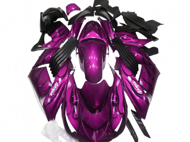 06-11 Rosa Glänzend & Flame ZX14R Verkleidung
