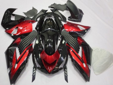 06-11 Rot & Schwarz Glänzend Schlicht ZX14R Verkleidung