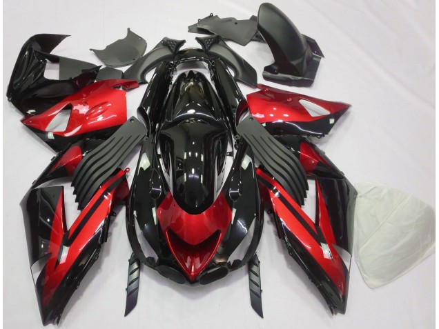 06-11 Rot & Schwarz Glänzend Schlicht ZX14R Verkleidung