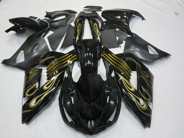 06-11 Schwarz Gold & Weiß ZX14R Verkleidung