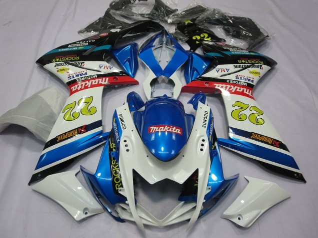 07-08 22 Weiß & Blau GSXR 1000 Verkleidung