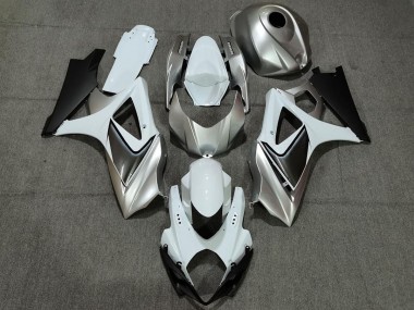 07-08 Benutzerdefiniert Silber Weiß Mit Schwarz GSXR 1000 Verkleidung